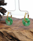 18K Yellow Gold Jadeite Jade KouKou Dangle Earrings