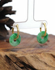 18K Yellow Gold Jadeite Jade KouKou Dangle Earrings
