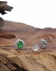 18K White Gold Imperial Jadeite Jade Stud Earrings
