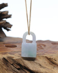 Baikalla Green Jadeite Jade Lock Necklace Pendant