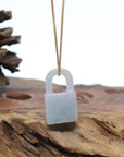 Baikalla Green Jadeite Jade Lock Necklace Pendant