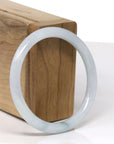 Baikalla Natural Light Blue-Green "Traditional Round" Jadeite Jade Bangle Bracelet (55.6mm)