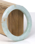 Baikalla Natural Light Apple-Green W/ Sajin (Golden Dust) Jadeite Jade "Half Round" Bangle Bracelet (57.4mm)