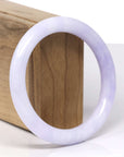 Baikalla Natural Vixen Purple "Traditional Round" Jadeite Jade Bangle Bracelet (57.8mm)