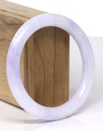 Baikalla Natural Vixen Purple "Traditional Round" Jadeite Jade Bangle Bracelet (57.8mm)