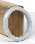 Baikalla Natural Light Blue-Green & Sajin (Golden Dust) Jadeite Jade "Half Round" Bangle Bracelet (57.5mm)