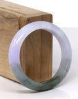 Baikalla Natural Vixen Lavender & Deep Oil-Green Jadeite Jade Oval Bangle (56.3mm)
