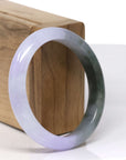 Baikalla Natural Vixen Lavender & Deep Oil-Green Jadeite Jade Oval Bangle (56.3mm)