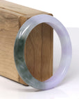 Baikalla Natural Vixen Lavender & Deep Oil-Green Jadeite Jade Oval Bangle (56.3mm)