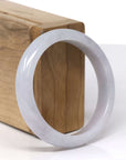 Baikalla Natural Light Lavender & Faint Green Jadeite Jade "Half Round" Bangle Bracelet (55.3mm)