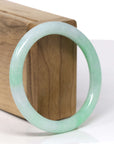 Baikalla Natural Vibrant Apple-Green "Traditional Round" Jadeite Jade Bangle Bracelet (56.1mm)