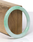 Baikalla Natural Vibrant Apple-Green "Traditional Round" Jadeite Jade Bangle Bracelet (56.1mm)