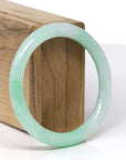 Baikalla Natural Vibrant Apple-Green "Traditional Round" Jadeite Jade Bangle Bracelet (56.1mm)