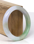 Baikalla Natural Multi-Color "Fu Lu Shou" Jadeite Jade "Half Round" Bangle Bracelet (57.4mm)