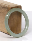Baikalla Natural Light Green & Yellow "Traditional Round" Jadeite Jade Bangle Bracelet (51.5mm)