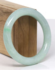Baikalla Natural Apple-Green "Traditional Round" Jadeite Jade Bangle Bracelet (55.8mm)