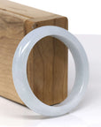 Baikalla Natural Light Lavender Jadeite Jade "Half Round" Bangle Bracelet (52.4mm)