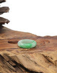 Baikalla Natural Apple-Green Jadeite Jade Traditional Ring