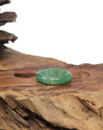 Baikalla Natural Icy Apple-Green W/ Sajin (Golden Dust) Jadeite Jade Traditional Ring