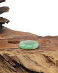 Baikalla Natural Icy Apple-Green Jadeite Jade Traditional Ring