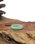 Baikalla Natural Icy Apple-Green Jadeite Jade Traditional Ring