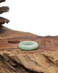 Baikalla Natural Icy Light Apple-Green Jadeite Jade Traditional Ring