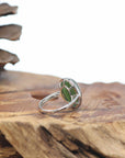 Baikalla™ Sterling Silver Deep Green Nephrite Jade Classic Ring For Her