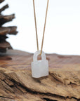 Baikalla Lavender Jadeite Jade Lock Necklace Pendant