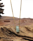 Baikalla Natural Icy Blue-Green Flower Jadeite Jade "Ping An Kou" (Good Luck Button) Pendant Necklace