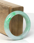 High-End Icy Vibrant Apple-Green Jadeite Jade Oval Bangle (54.1mm)