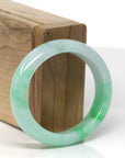 High-End Icy Vibrant Apple-Green Jadeite Jade Oval Bangle (54.1mm)