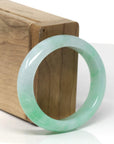 High-End Icy Vibrant Apple-Green Jadeite Jade Oval Bangle (54.1mm)