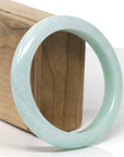 Baikalla Natural Light Apple-Green Jadeite Jade "Half Round" Bangle (61.3mm)
