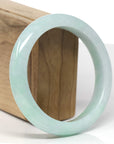 Baikalla Natural Light Apple-Green Jadeite Jade "Half Round" Bangle (61.3mm)
