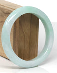 Baikalla Natural Light Apple-Green Jadeite Jade "Half Round" Bangle (61.3mm)