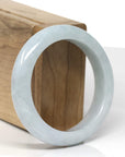 Baikalla Natural Light Blue-Green & Sajin (Golden Dust) Jadeite Jade "Half Round" Bangle Bracelet (54.5mm)