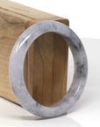 Baikalla Black Sesame Wuji Jadeite Jade "Half Round" Bangle Bracelet (55.2mm)