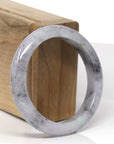 Baikalla Black Sesame Wuji Jadeite Jade "Half Round" Bangle Bracelet (55.2mm)
