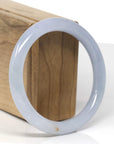 Baikalla Natural Light Lavender W/ Sajin (Golden Dust) Jadeite Jade "Traditional Round" Bangle Bracelet (58.5mm)