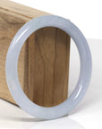 Baikalla Natural Light Lavender W/ Sajin (Golden Dust) Jadeite Jade "Traditional Round" Bangle Bracelet (58.5mm)