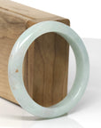 Baikalla Natural Light Green W/ Sajin (Golden Dust) Jadeite Jade "Half Round" Bangle Bracelet (55.2mm)