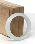 Baikalla Natural Icy Light Green Jadeite Jade Oval Bangle (52mm)