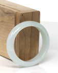 Baikalla Natural Icy Light Green Jadeite Jade Oval Bangle (52mm)