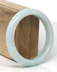 Baikalla Natural Light Apple-Green Jadeite Jade "Half Round" Bangle Bracelet (58.6mm)