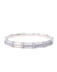High-End Natural Icy Jadeite Jade 18kw Gold "Bamboo" Bangle Bracelet W/ Natural Diamonds