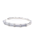 High-End Natural Icy Jadeite Jade 18kw Gold "Bamboo" Bangle Bracelet W/ Natural Diamonds