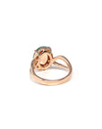 Baikalla Natural Imperial Green Jadeite Jade Oval Cabochon 18kr Gold Ring W/ Natural Diamonds