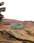 Baikalla Natural Icy Oil Green Jadeite Jade Traditional Ring