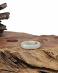 Baikalla Natural Icy Light Green & Sajin (Golden Dust) Jadeite Jade Traditional Ring