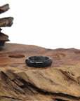 Baikalla Natural Black Wuji Jadeite Jade Traditional Ring